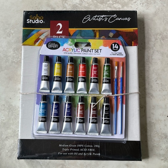 Bundle - Acrylic Paint Set + Canvas - Picture 2 of 7